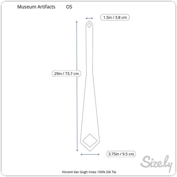 Vincent Van Gogh Irises 100% Silk Tie Museum Artifacts Vibrant Blue Green Floral - Picture 6 of 6